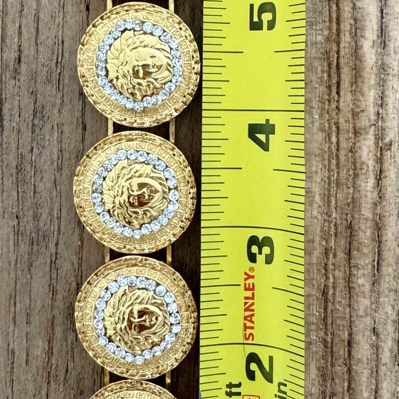 Gianni Versace Vintage Iconic Bracelet with Crystal Medusa Gold Shade - Picture 2 of 6